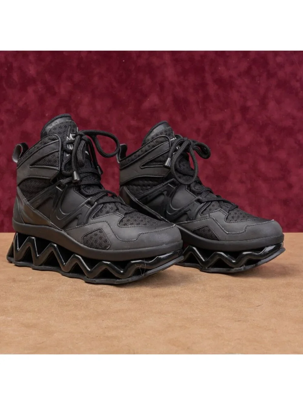 Marc Jacobs Women Ninja Wave Black High Top Lace-up Sneakers Shoes 8.5US EUR39